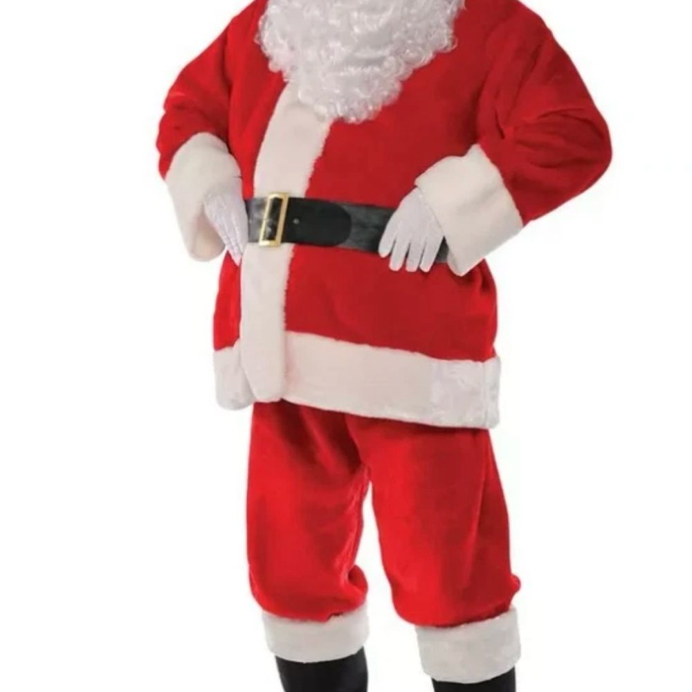 Adult Plush Santa Suit 10pc Costume